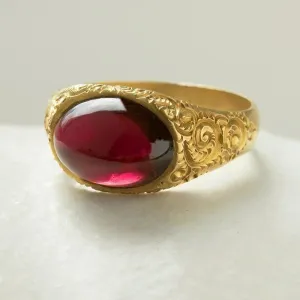 Victorian Garnet Cabochon Ring