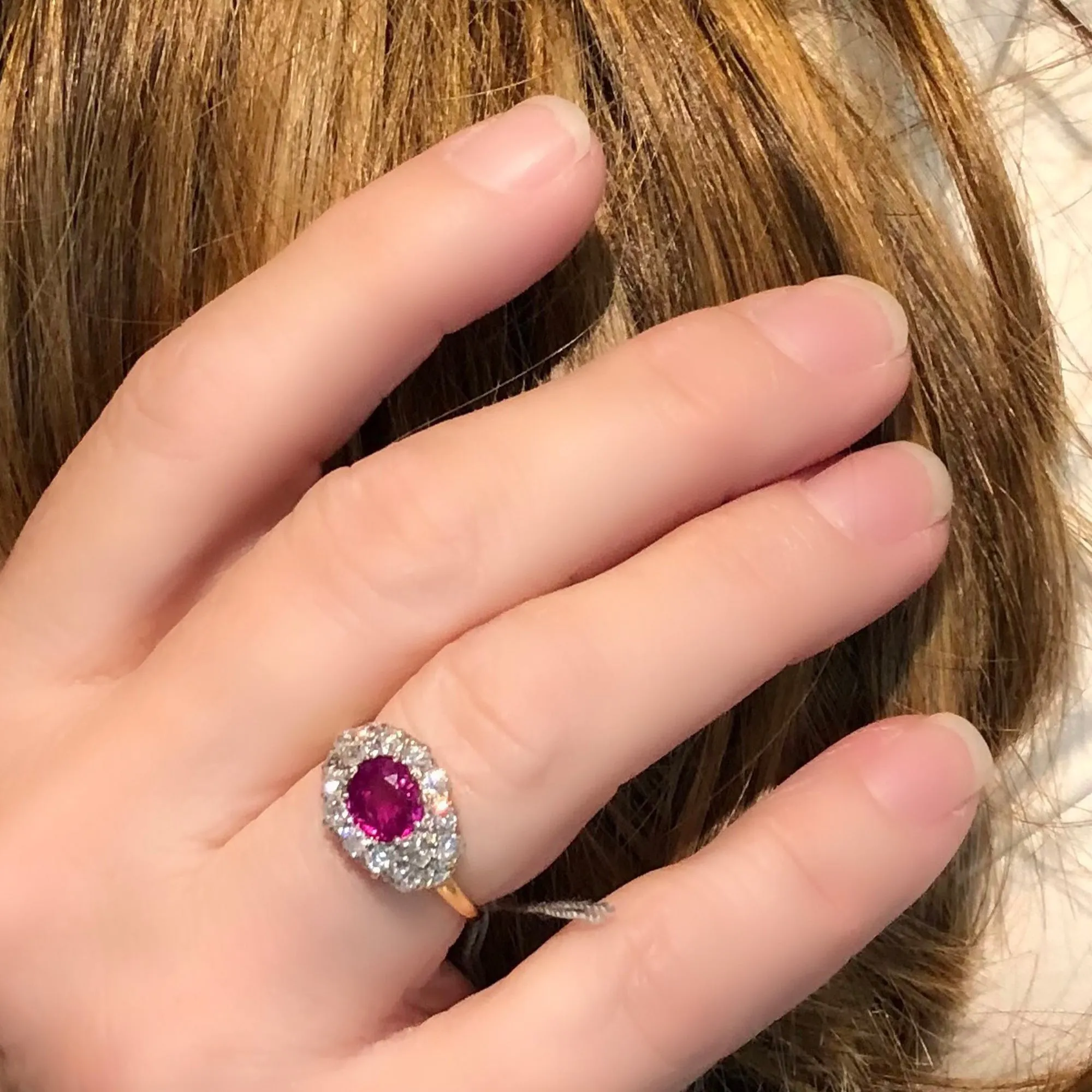 Victorian GIA Certified No Heat Burma Ruby Ring with Diamonds