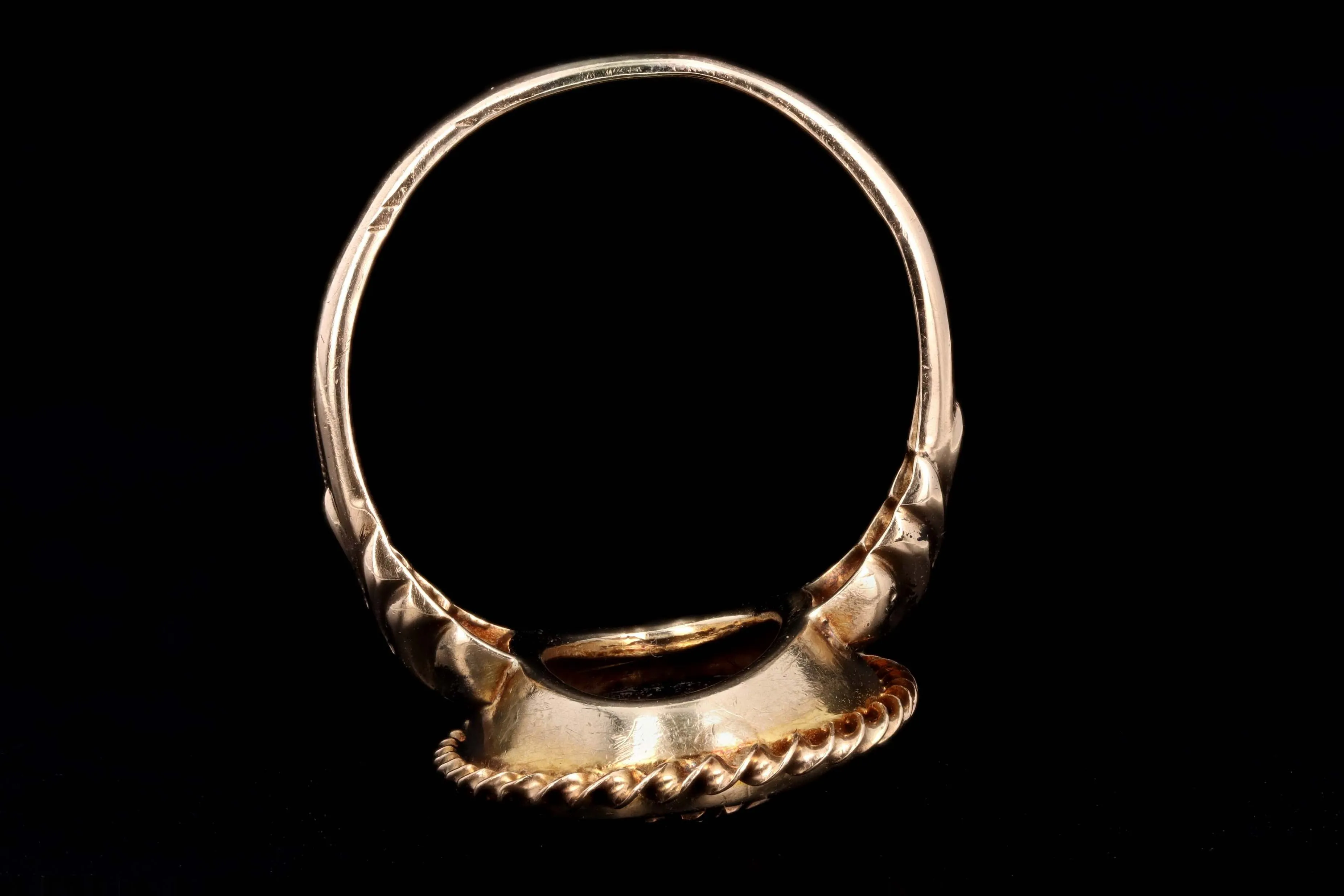 Victorian Inspired 10K Yellow Gold Onyx & Diamond Ring