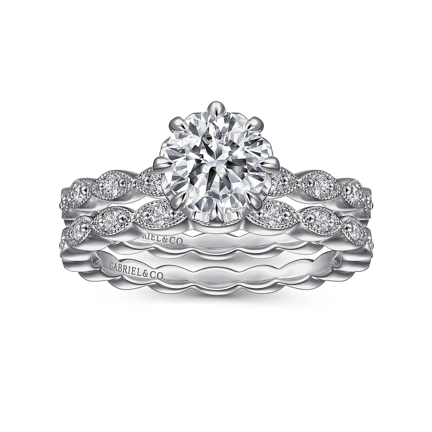Victorian Inspired Round Diamond Engagement Ring Mounting