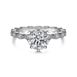 Victorian Inspired Round Diamond Engagement Ring Mounting