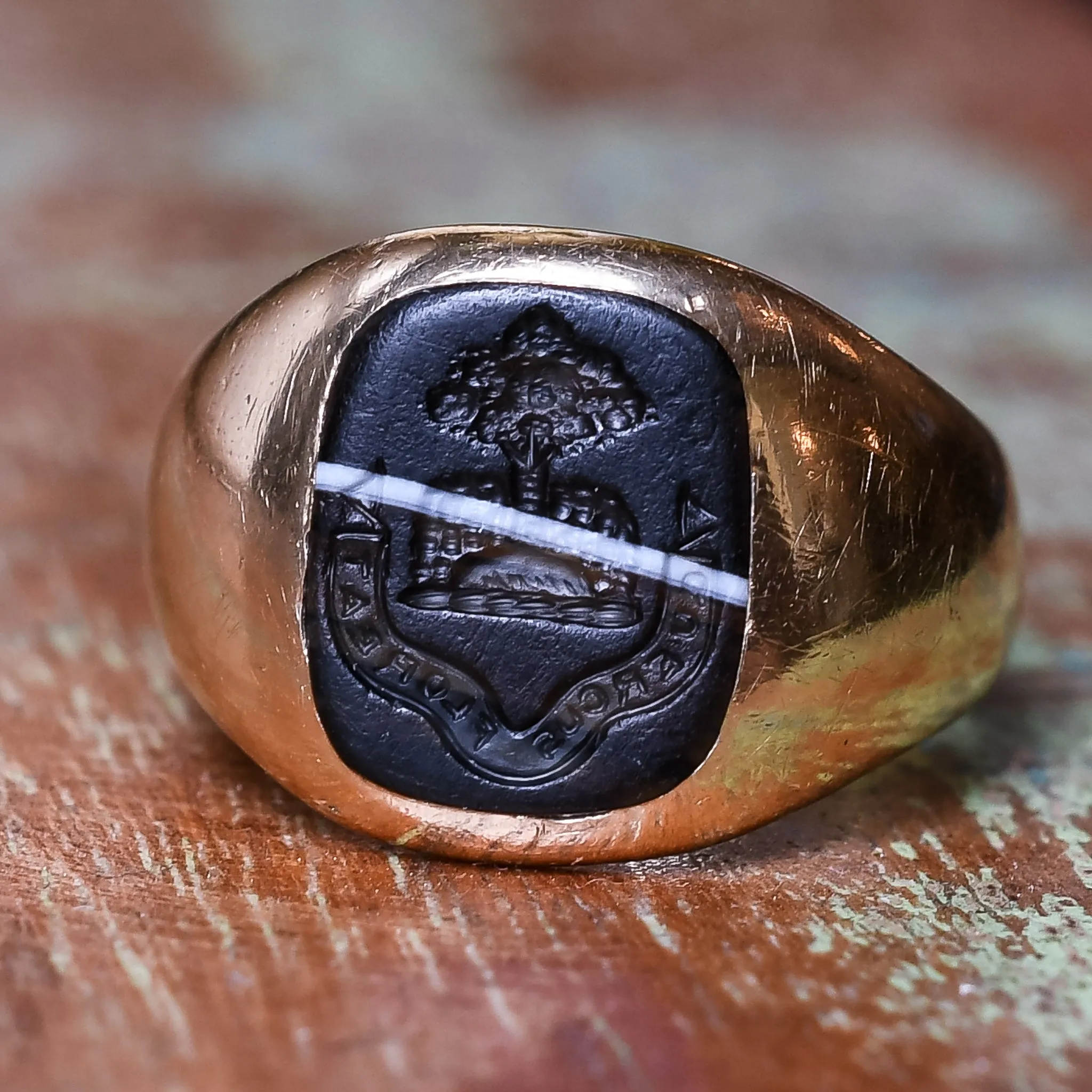 Victorian Oak Tree Heraldic Signet Ring