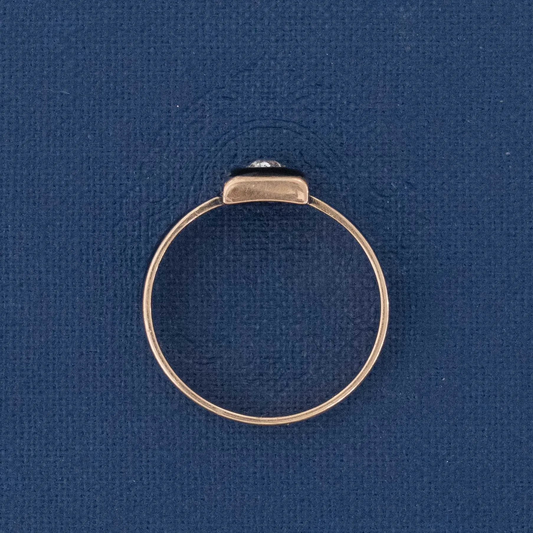 Victorian Old Mine Cut Diamond & Enamel Ring