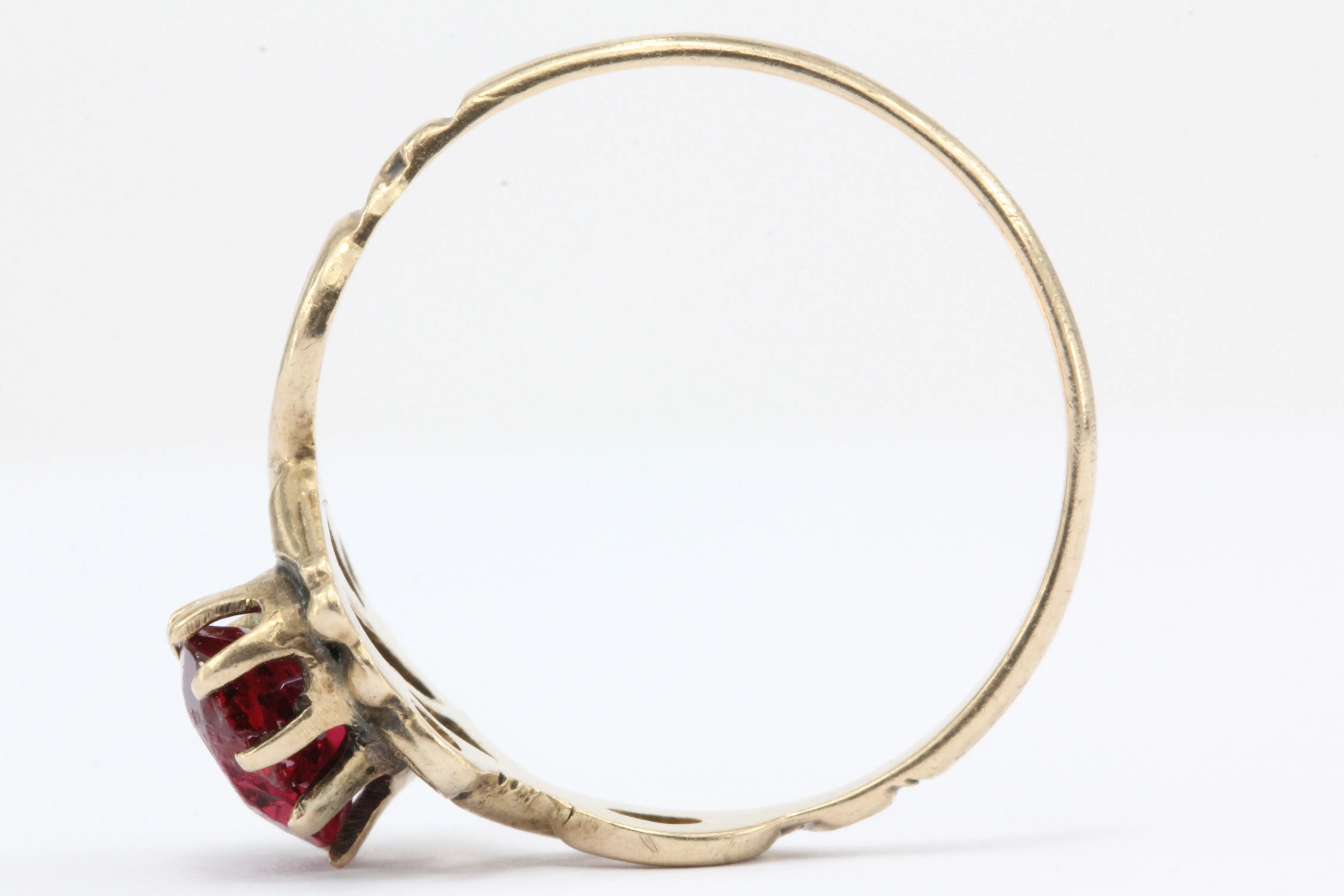 Victorian Ostby & Barton 10K Gold Red Paste Ring c.1890