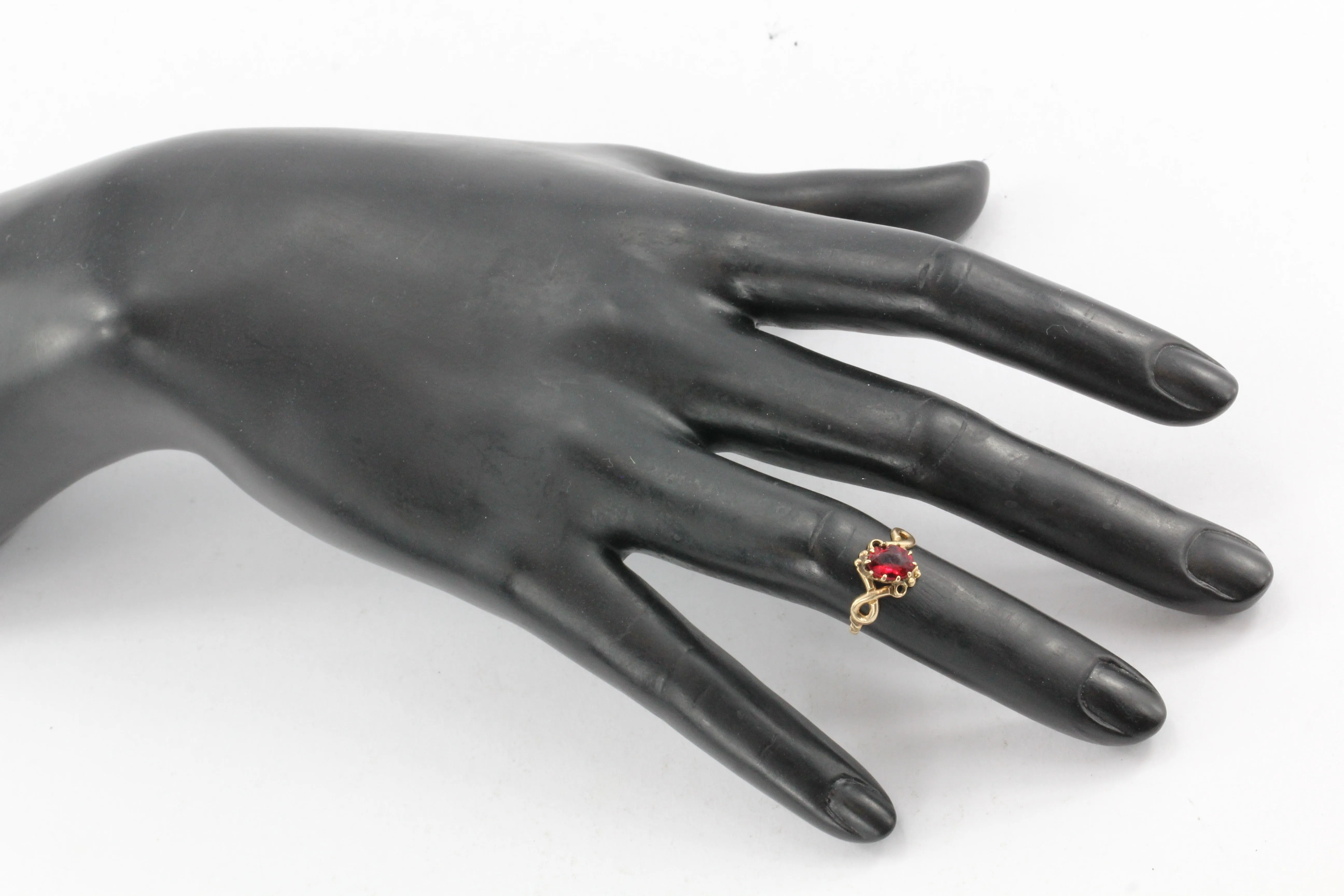 Victorian Ostby & Barton 10K Gold Red Paste Ring c.1890