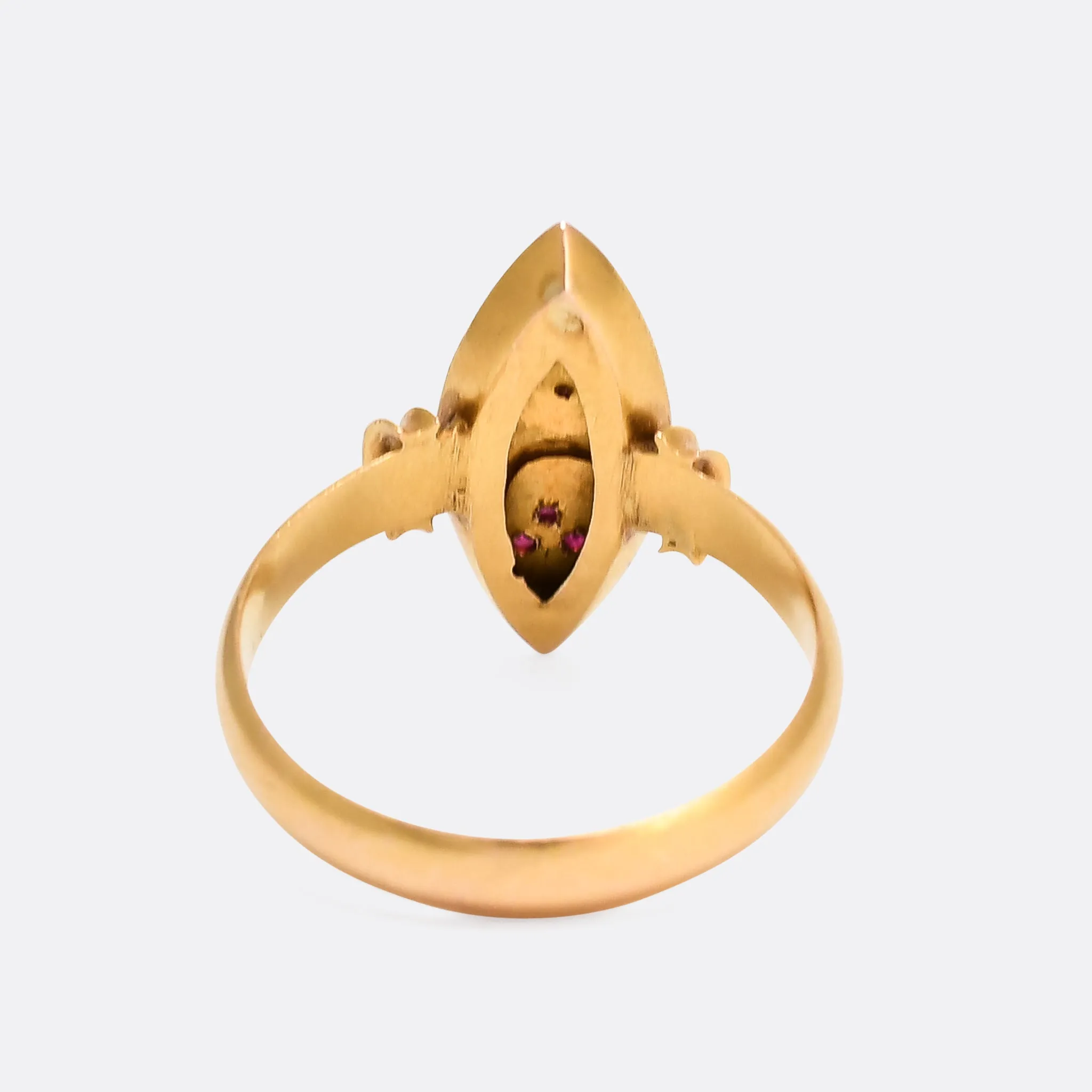 Victorian Ruby & Diamond Navette Ring