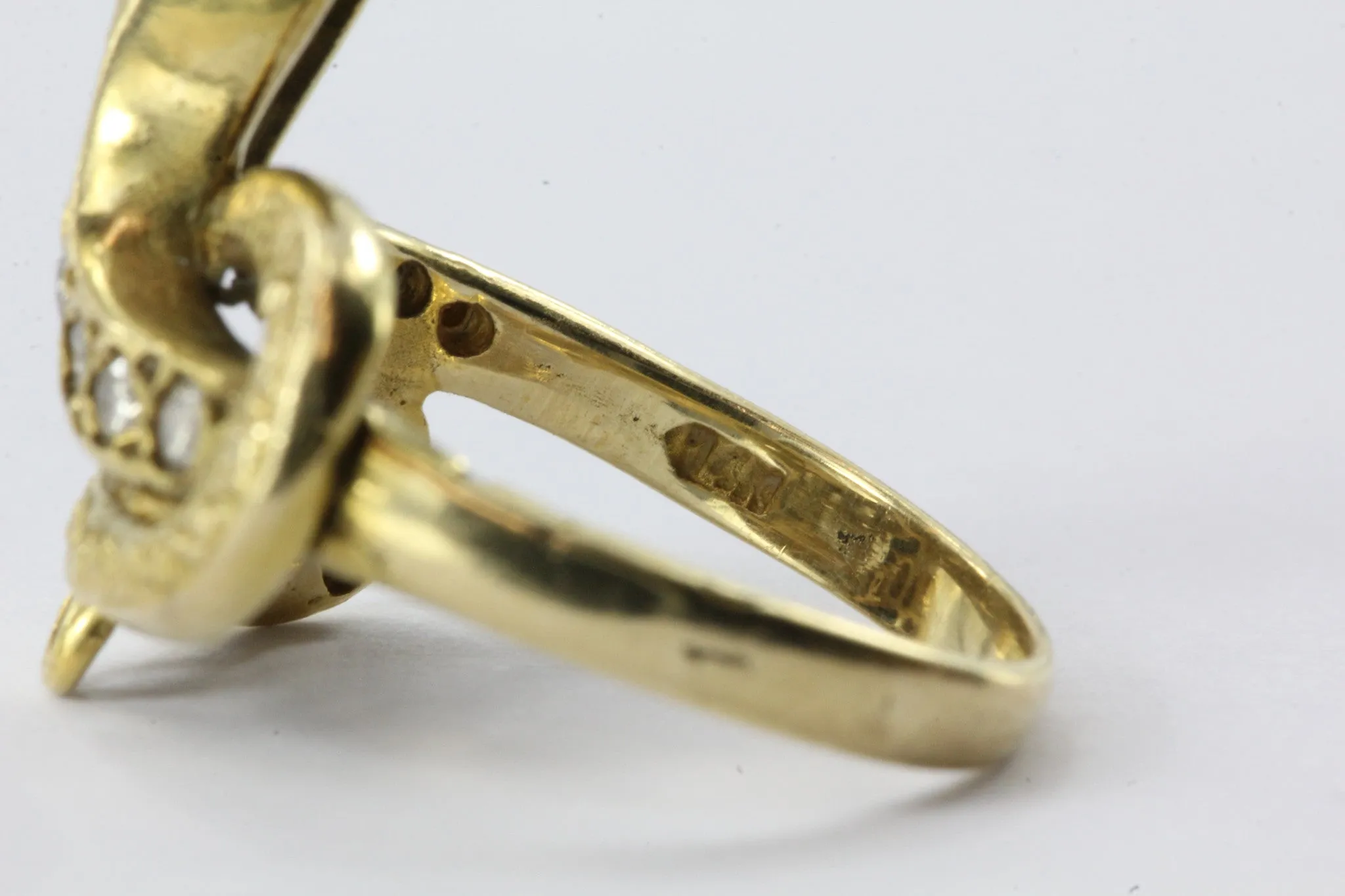 Victorian Style 14K Gold Diamond & Opal Snake Estate Ring