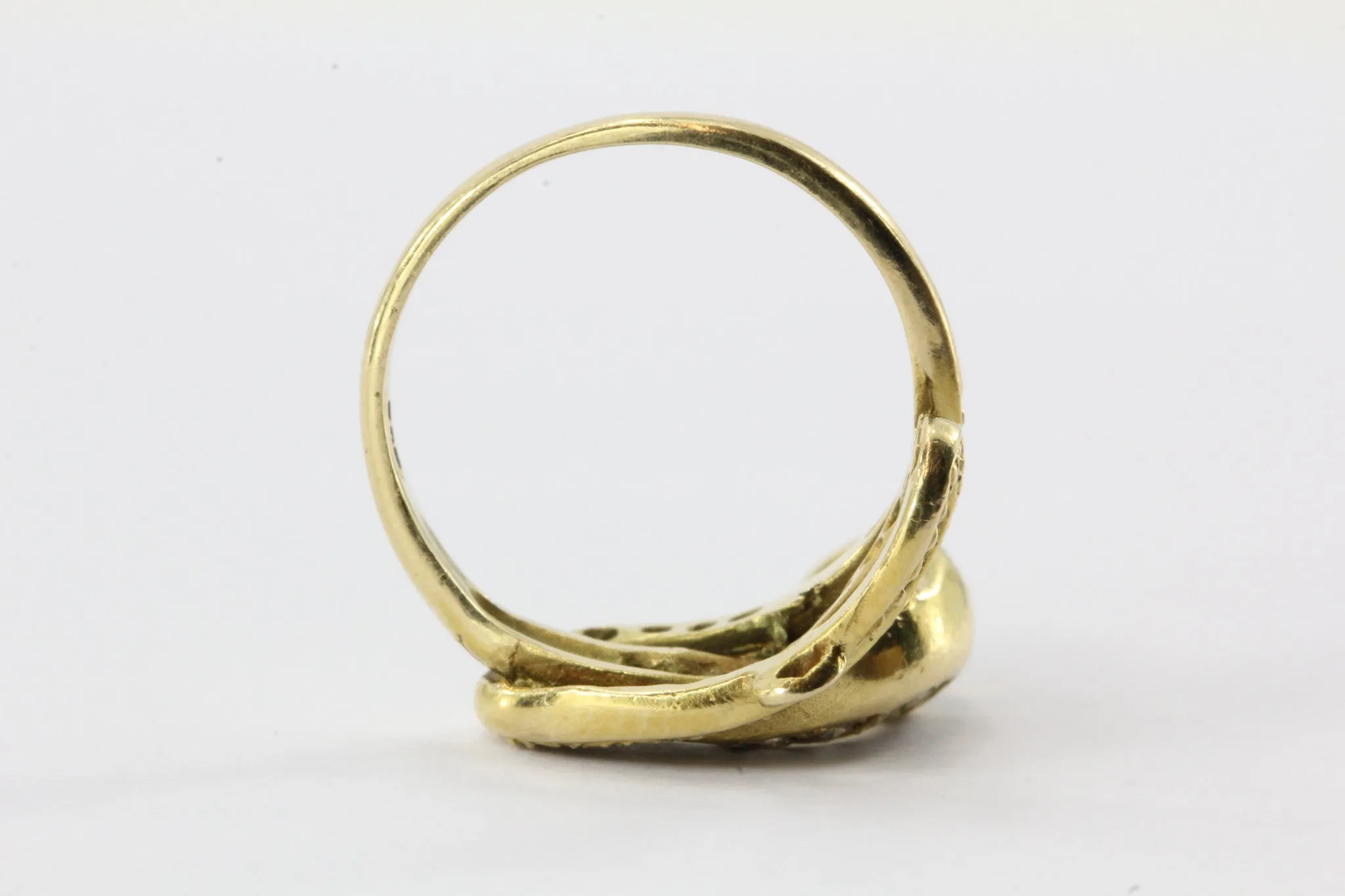 Victorian Style 14K Gold Diamond & Opal Snake Estate Ring