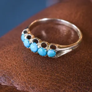 Victorian Turquoise Scalloped 5-Stone Ring