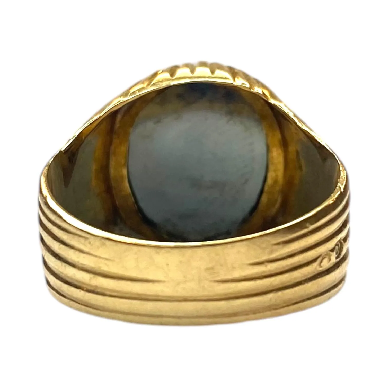 Vintage 18K Gold Hematite Intaglio Ring
