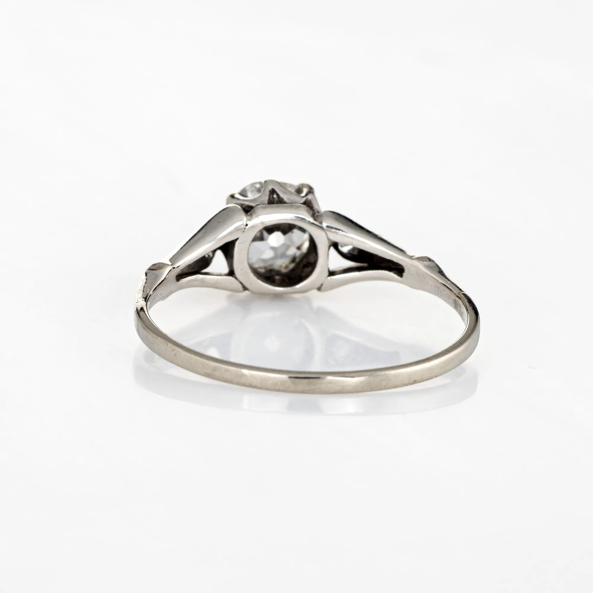 Vintage Art Deco 0.75ct Diamond Engagement Ring 10k White Gold Vintage 6.25