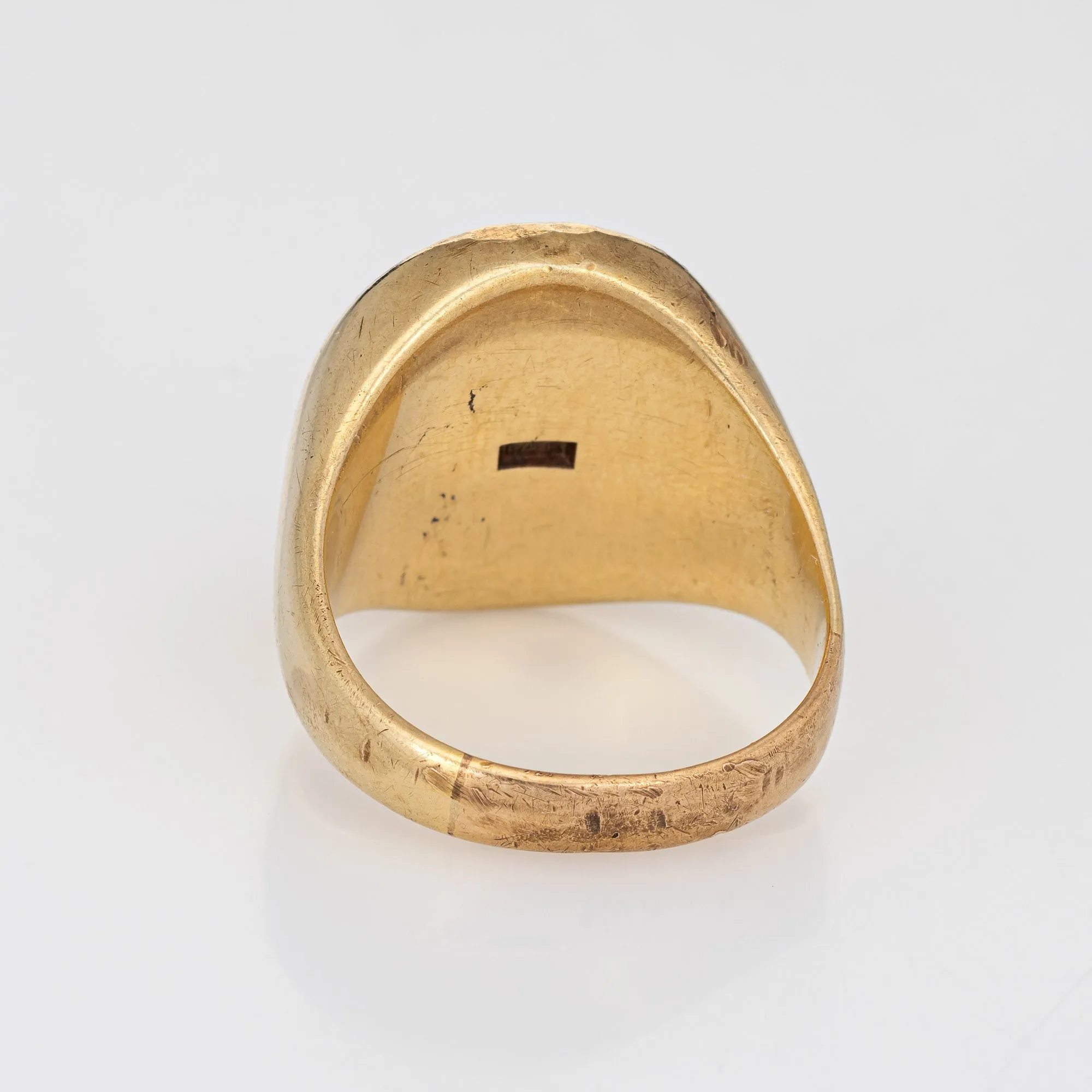 Vintage Art Deco Family Crest Signet Ring Heavy 14k Yellow Gold Sz 7.75 Jewelry