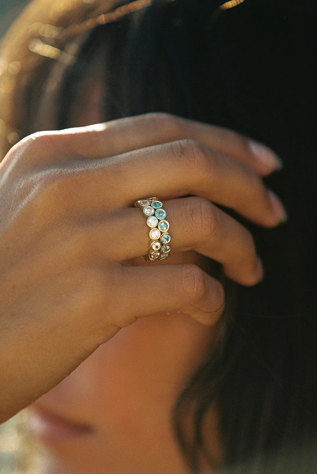 White Sapphire Eternity Band - Ring Size 6