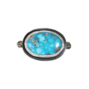 White Water Turquoise Ring - Sterling Silver - Size 6 1/4