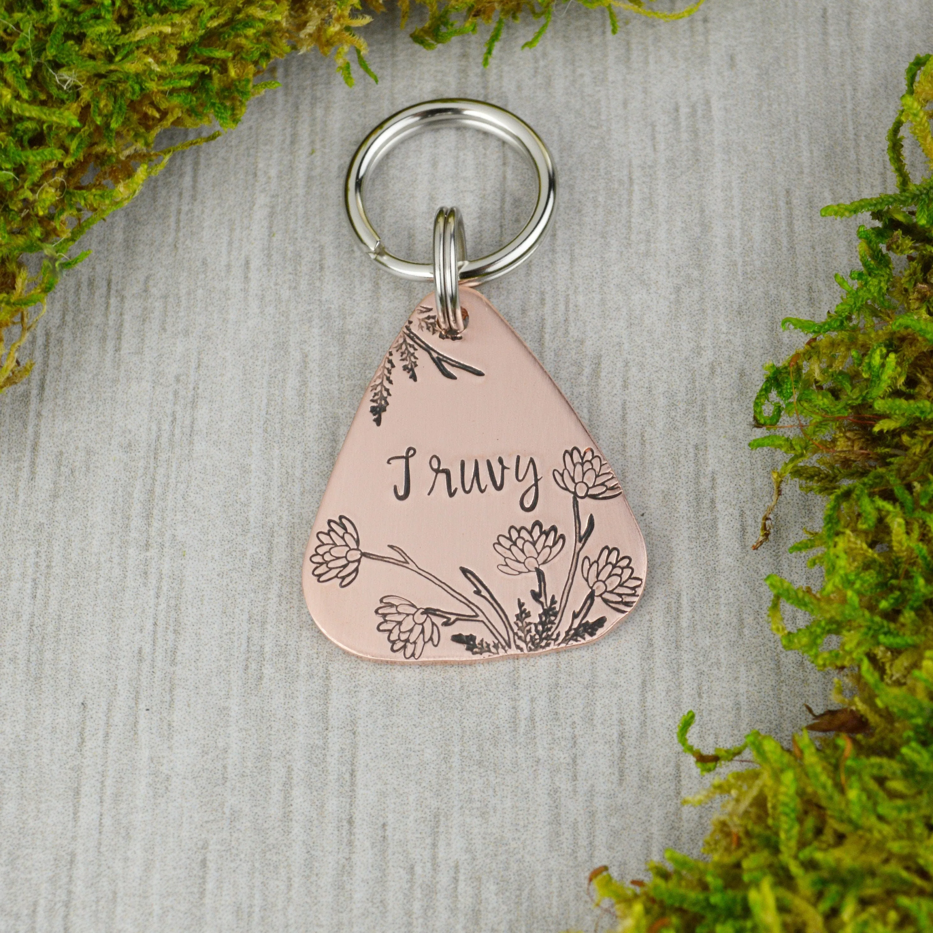 Winter Florals Pet ID Tag