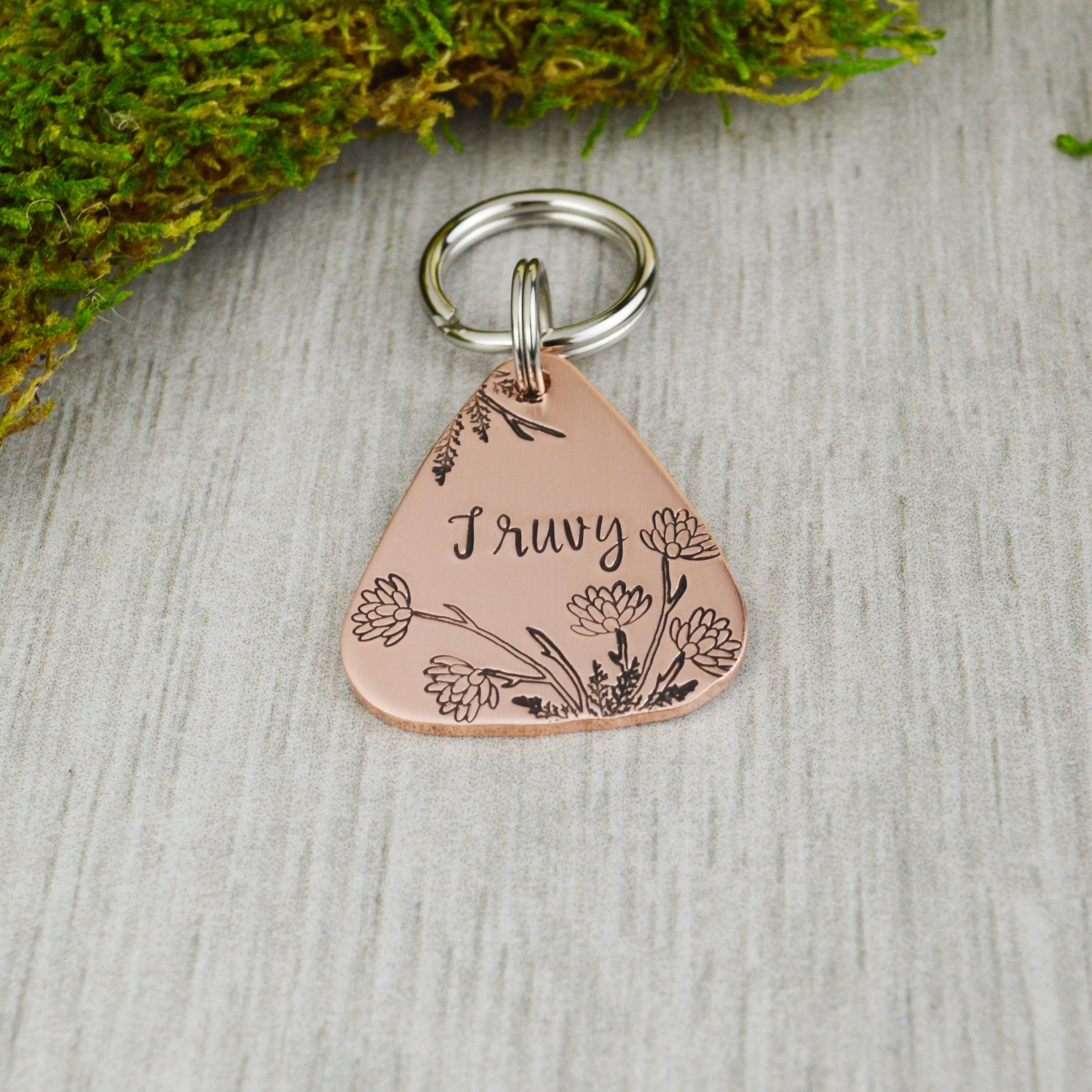 Winter Florals Pet ID Tag