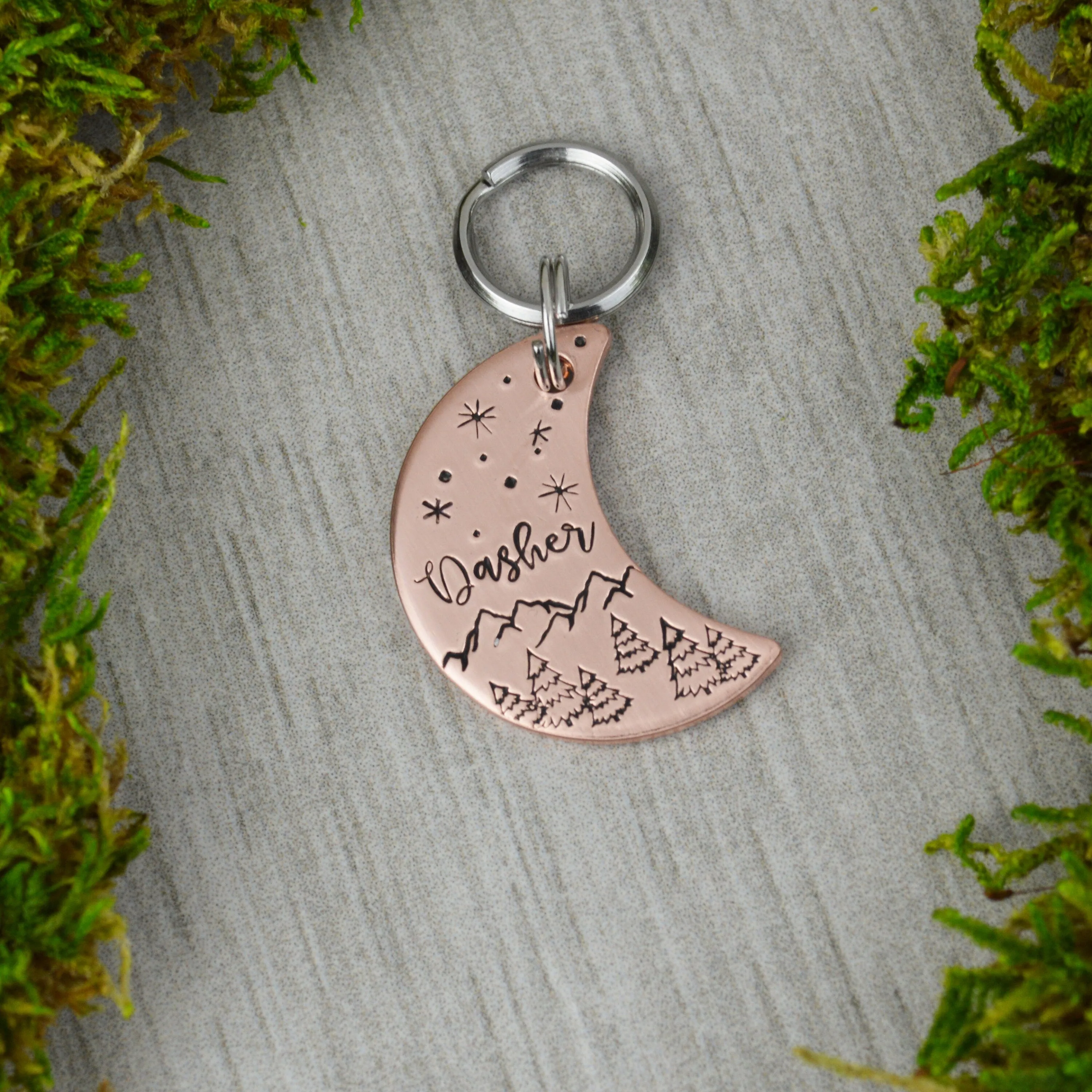 Winter Moon Pet ID Tag