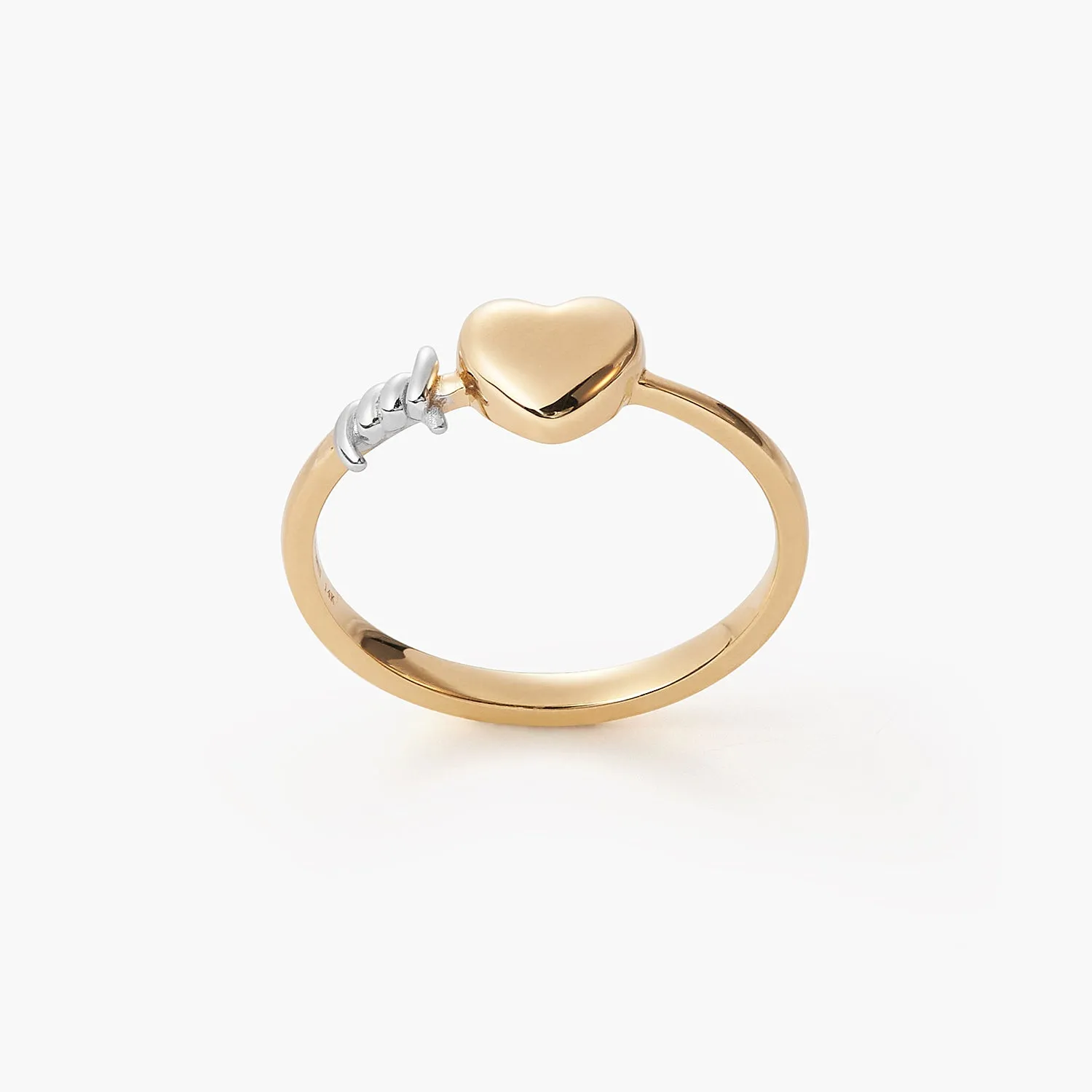 Wire Wrapped Knot Heart Promise ring