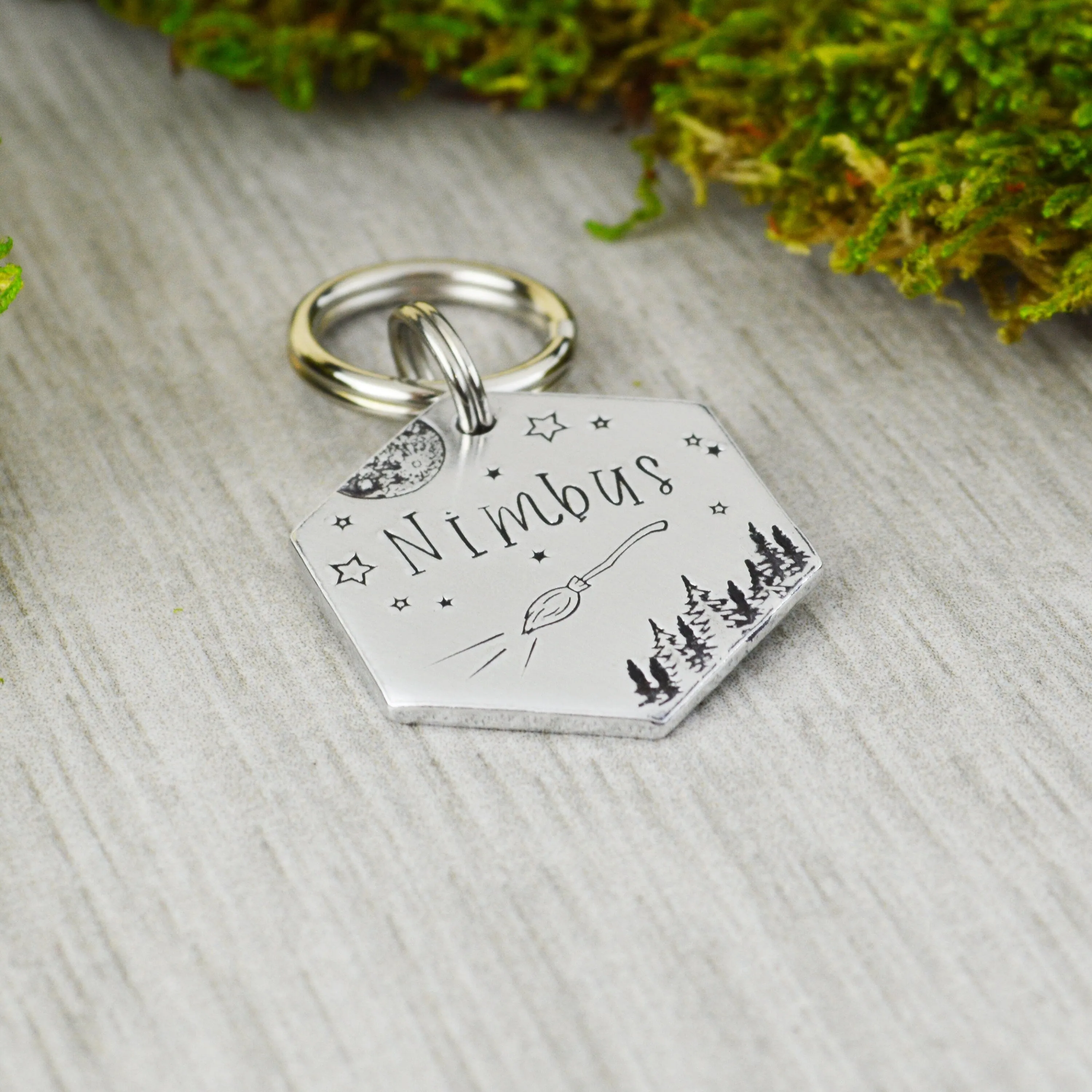 Wizard's Broom Pet ID Tag