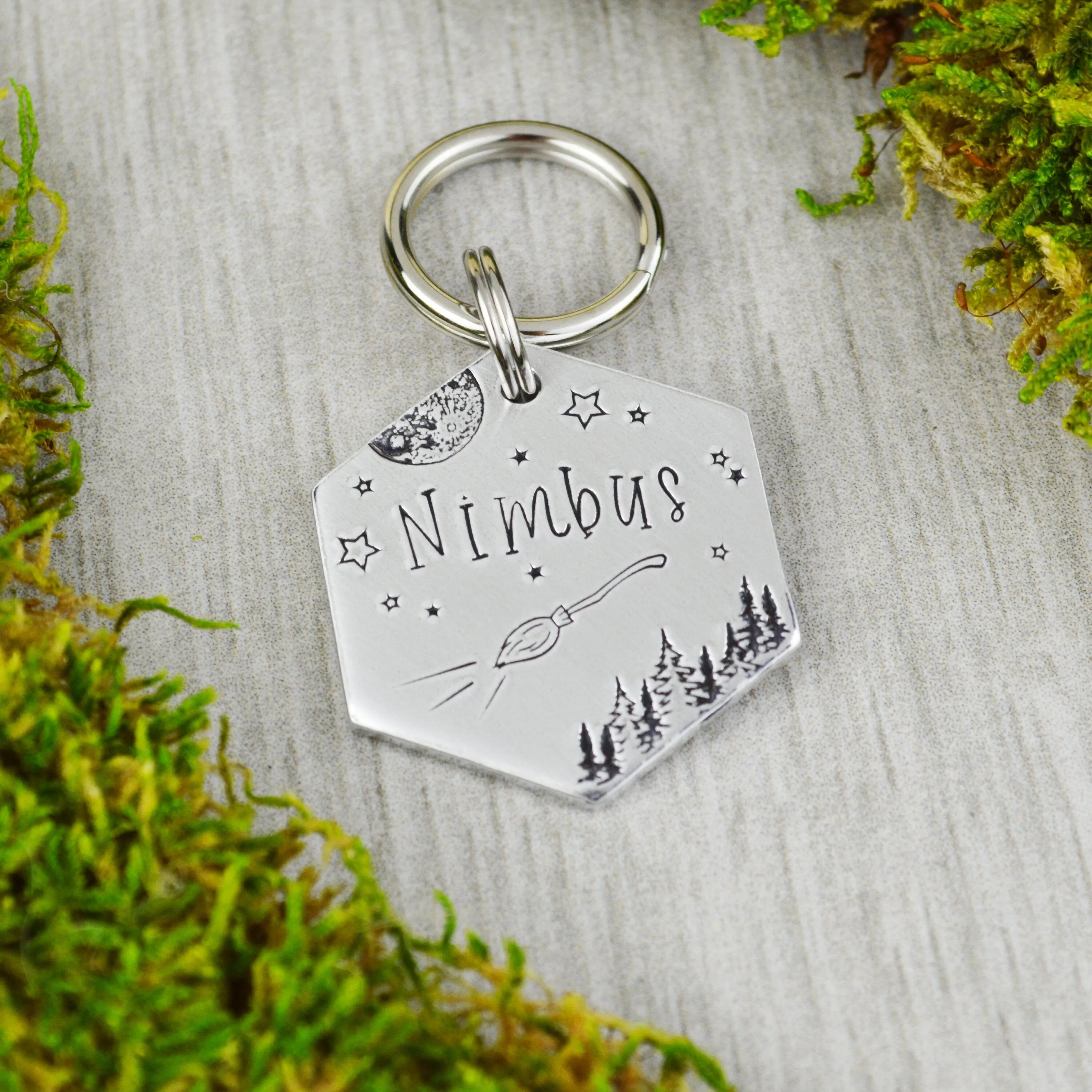 Wizard's Broom Pet ID Tag
