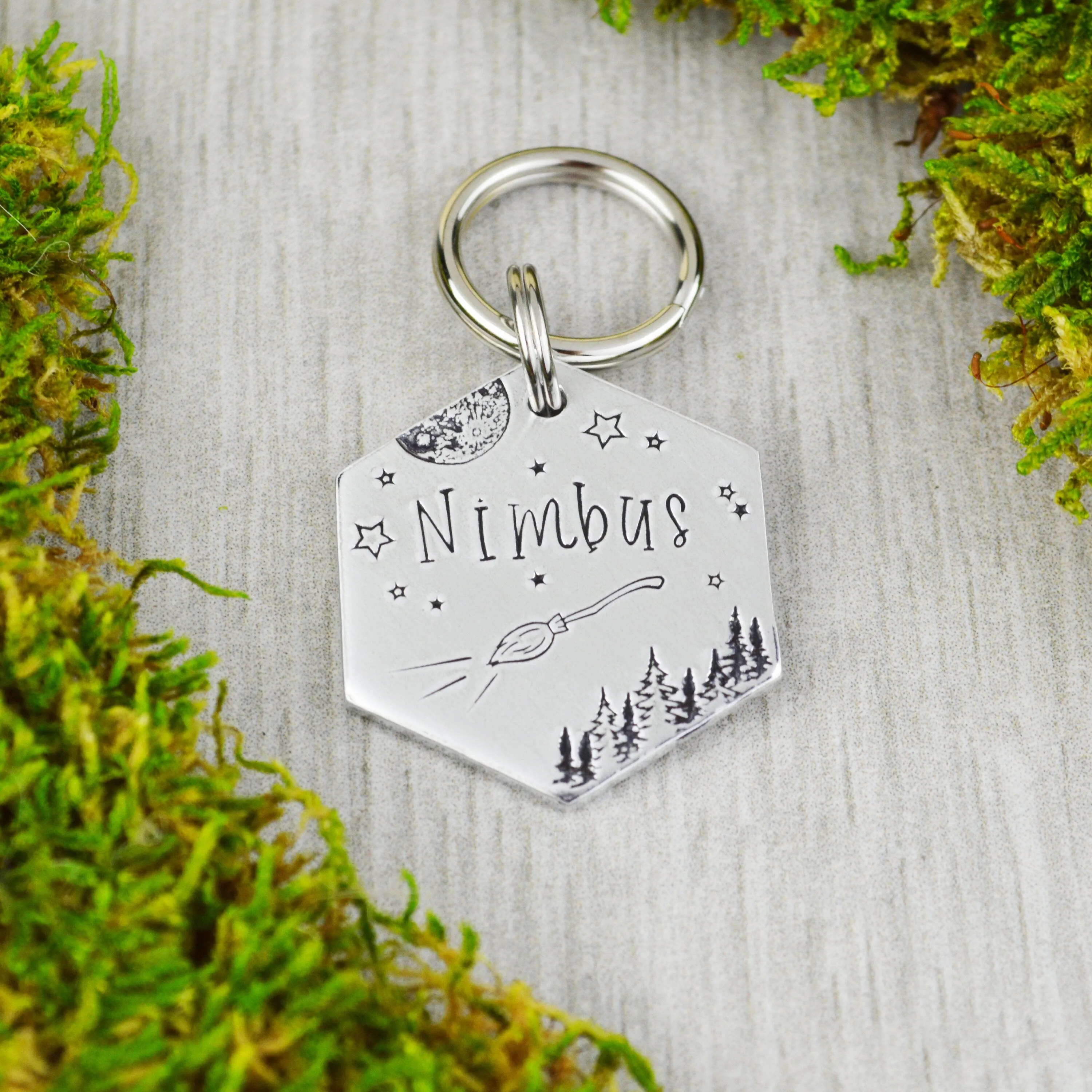 Wizard's Broom Pet ID Tag