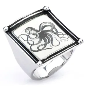 Women's Stainless Steel Octopus Vintage Frame Ring