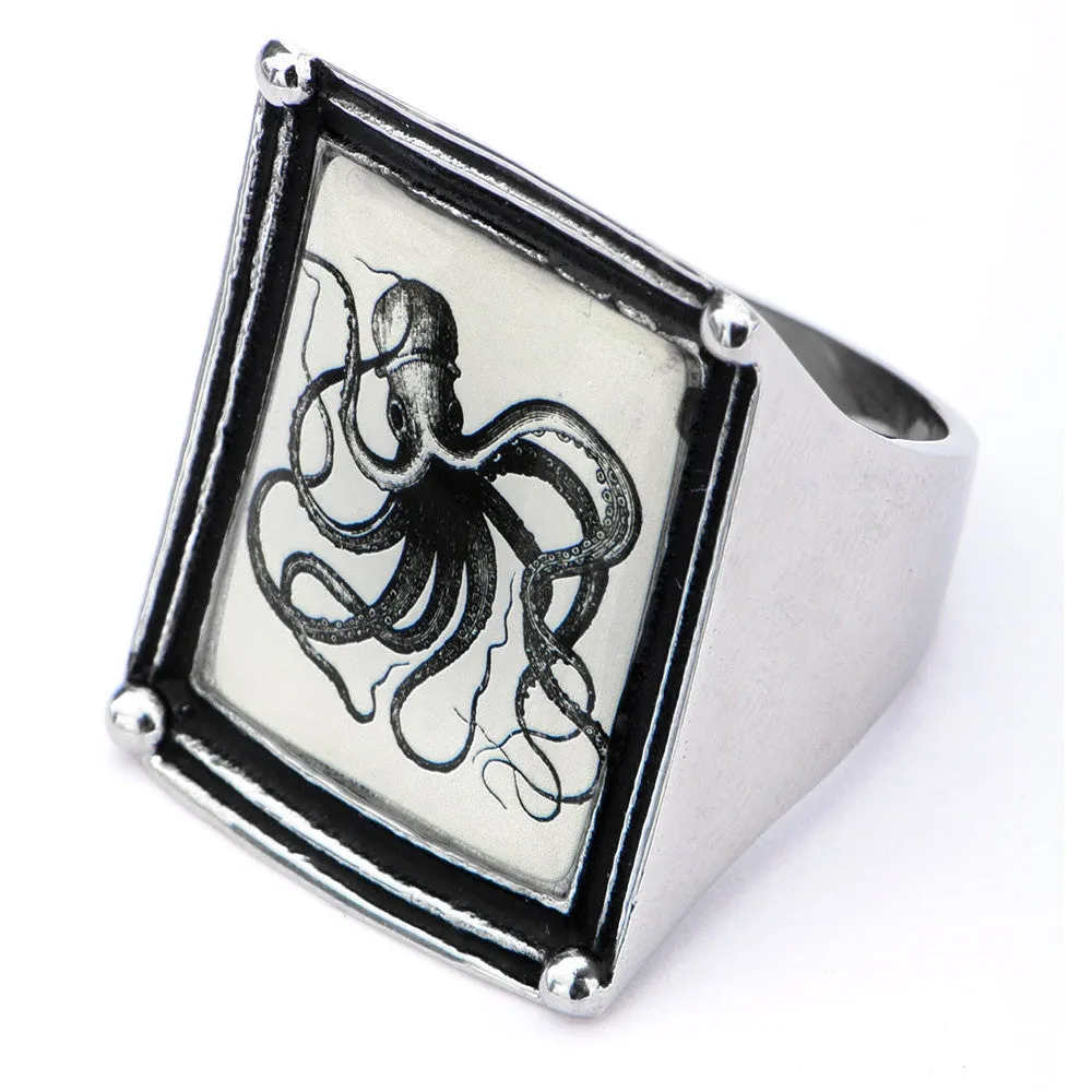 Women's Stainless Steel Octopus Vintage Frame Ring