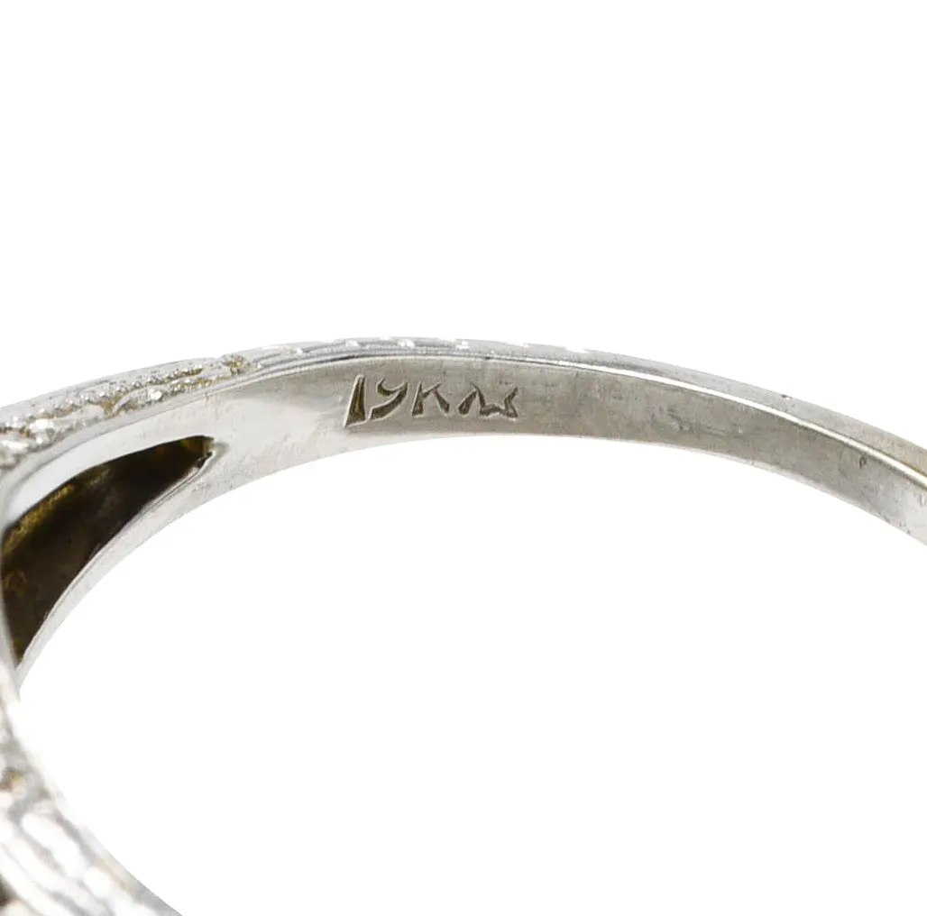 W.W. Fulmer & Co. 0.48 CTW Diamond 19 Karat White Gold Scrolled Heart Engagement Ring