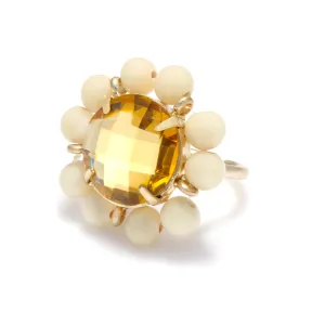 YELLOW CRYSTAL ADJUSTABLE RINGS #234BG5201 (1E15)