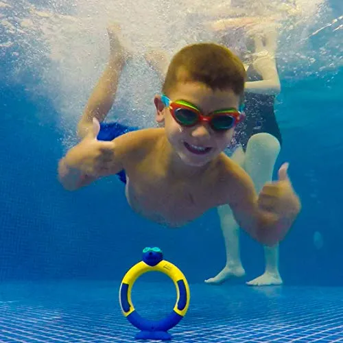 Zoggs Kids Dive Rings Water Confidence Toy, Blue/Yellow/Red/Green